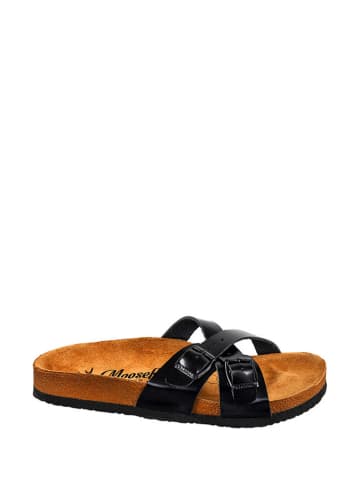 Moosefield Leren slippers zwart