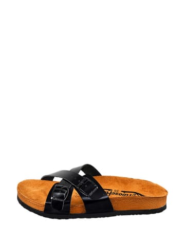 Moosefield Leren slippers zwart