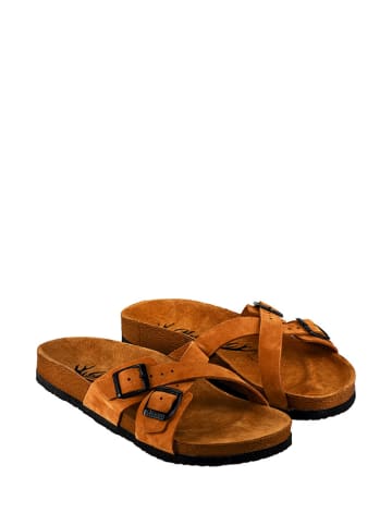 Moosefield Leren slippers bruin