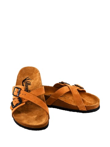 Moosefield Leren slippers bruin
