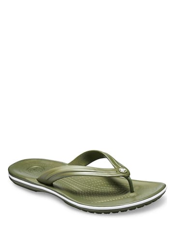 Crocs Japonki "Crocband" w kolorze biało-oliwkowym