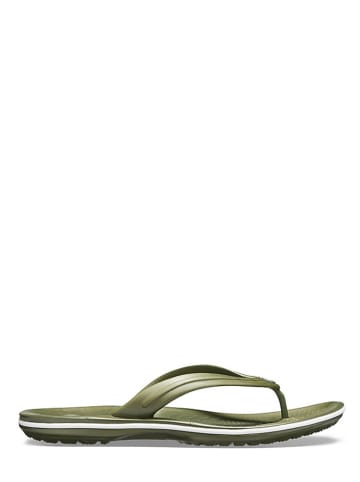 Crocs Zehentrenner "Crocband" in Khaki/ Weiß