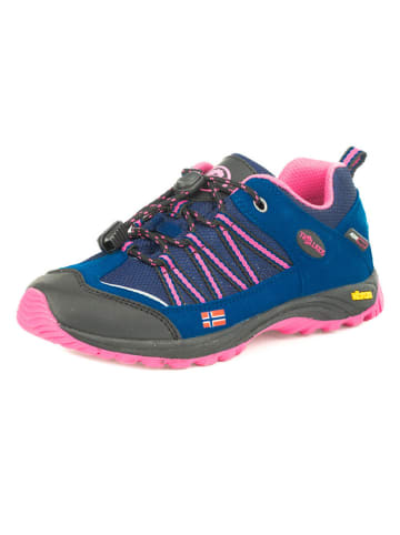 Trollkids Trekkingschuhe "Lofoten Hiker Low" in Blau/ Rosa