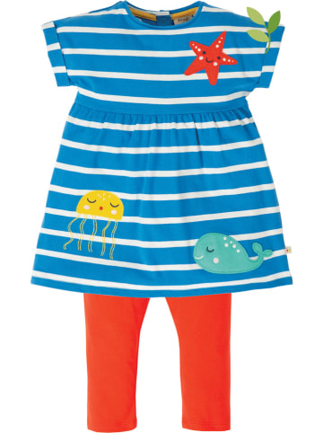 Frugi 2tlg. Outfit "Olive" in Blau/ Rot