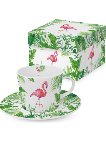 ppd Espressokop "Tropical Flamingo" groen/roze - 100 ml