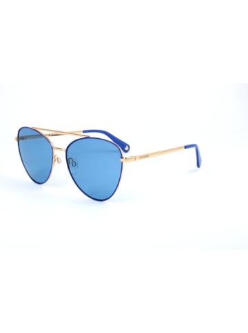 Moschino Damskie okulary przeciwsłoneczne w kolorze złoto-niebieskim