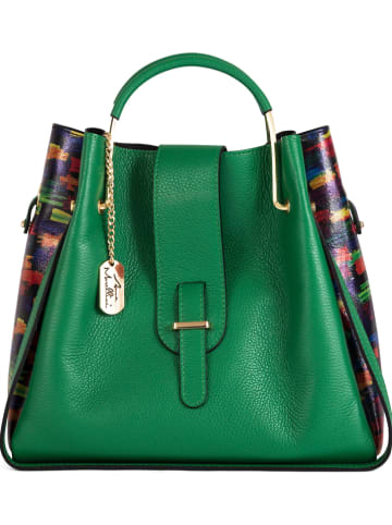 Anna Morellini Leder-Henkeltasche "Anna Signature #015" in Grün - (B)38 x (H)32 x (T)13 cm