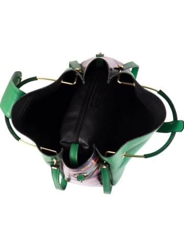 Anna Morellini Leder-Henkeltasche "Anna Signature #015" in Grün - (B)38 x (H)32 x (T)13 cm