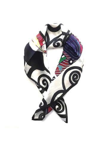Made in Silk Zijden sjaal wit/meerkleurig - (L)52 x (B)52 cm