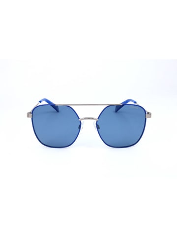 Polaroid Okulary przeciwsłoneczne unisex w kolorze srebrno-niebieskim