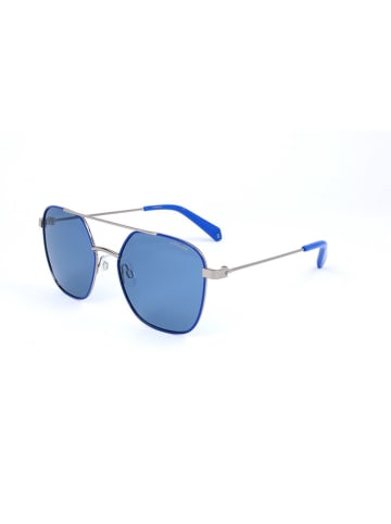 Polaroid Unisex-Sonnenbrille in Silber/ Blau
