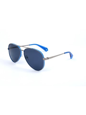 Polaroid Herren-Sonnenbrille in Silber/ Blau