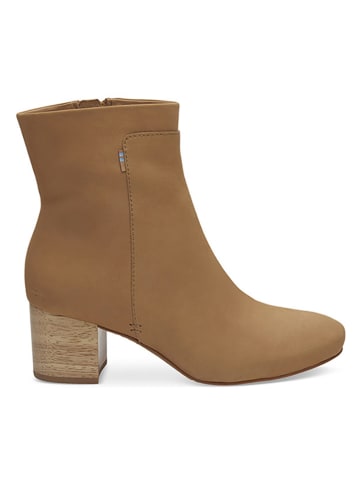 TOMS Leder-Stiefeletten in Hellbraun