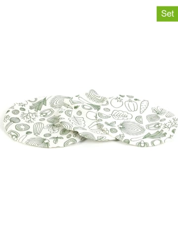 COOK CONCEPT 3-delige set: herbruikbare afdekhoesjes wit/groen