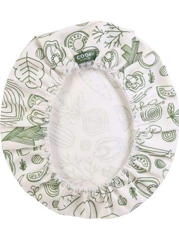 COOK CONCEPT 3-delige set: herbruikbare afdekhoesjes wit/groen
