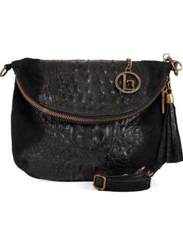 Lia Biassoni "Endine" Leather Purse in Black - 22 x 18 x 2 cm