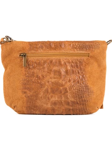 Lia Biassoni Leder-Umhängetasche "Endine" in Braun - (B)22 x (H)18 x (T)2 cm