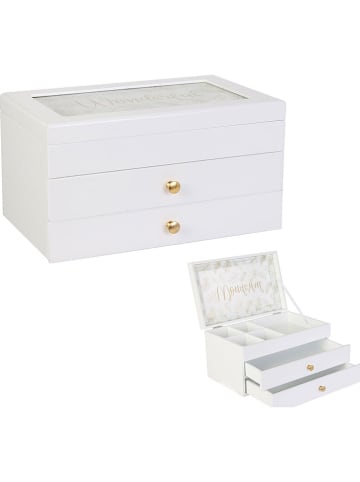 THE HOME DECO FACTORY Pudełko w kolorze białym na biżuterię - 24 x 15 x 13 cm