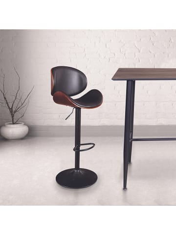 chairs for all Barkruk "Reno" zwart/lichtbruin - (B)52,5 x (H)118 x (D)51 cm