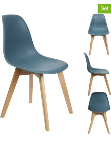 THE HOME DECO FACTORY 2-delige set: eetkamerstoelen "Scandinave" blauw - (B)46 x (H)86,5 x (D)52 cm