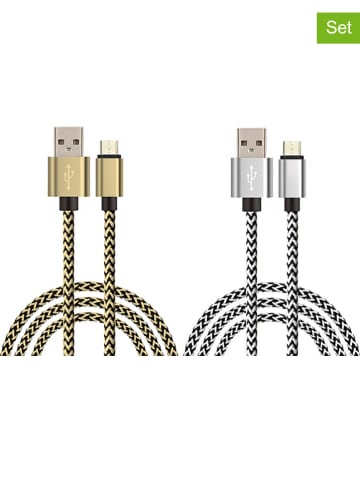 SWEET ACCESS 2er-Set: Micro-USB-Kabel in Silber/ Gold