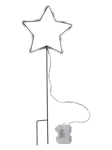 STAR Trading LED-Gartenstecker "Neonstar" in Kaltweiß - (B)22 x (H)60 cm