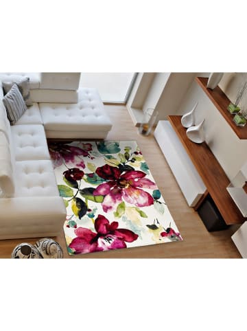 Moma Kurzflor-Teppich "Tikey" in Bunt/ Pink