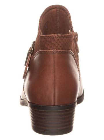 Clarks Skórzane botki "Addiy Sharilyn" w kolorze brązowym