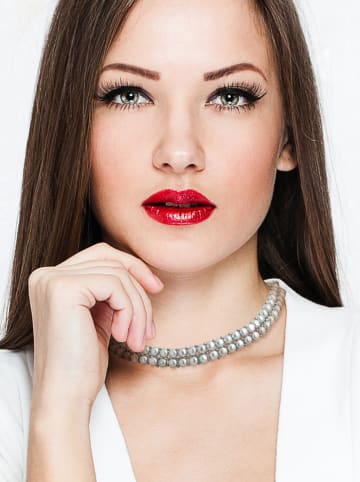 Pearline Perlen-Halskette in Grau - (L)40 cm