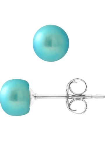 Pearline Kolczyki-wkrętki z perłami w kolorze turkusowym