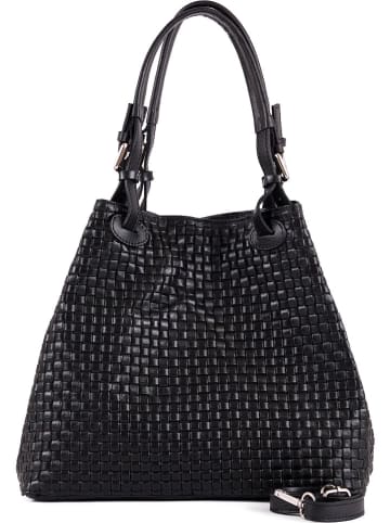 Lia Biassoni Black leather handbag - 34 x 29 x 21 cm