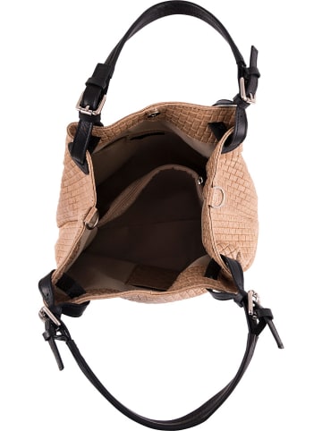 Lia Biassoni Leder-Schultertasche in Beige - (B)34 x (H)29 x (T)21 cm
