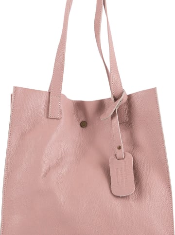 Lia Biassoni Leder-Schultertasche in Rosa - (B)34 x (H)28 x (T)12 cm