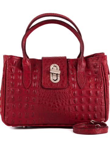 Lia Biassoni Leder-Henkeltasche "Coscile" in Bordeaux - (B)26 x (H)17 x (T)12 cm