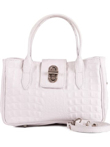 Lia Biassoni Leder-Henkeltasche in Weiß - (B)26 x (H)17 x (T)12 cm