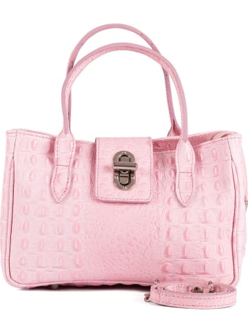 Lia Biassoni Leder-Henkeltasche in Rosa - (B)26 x (H)17 x (T)12 cm