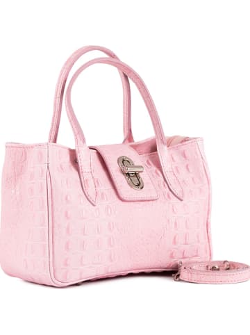 Lia Biassoni Leder-Henkeltasche in Rosa - (B)26 x (H)17 x (T)12 cm
