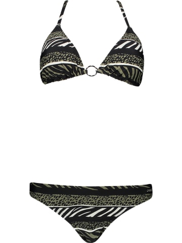 Bruno Banani Bikini "Animal" w kolorze czarno-zielonym