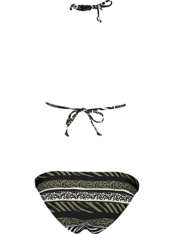 Bruno Banani Bikini "Animal" w kolorze czarno-zielonym