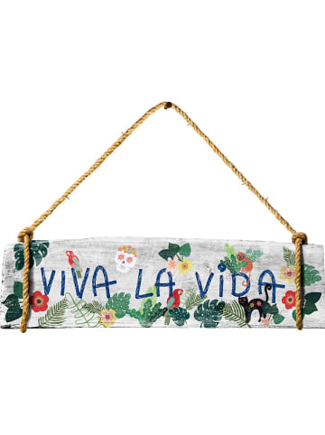 Madre Selva Dekoracja ścienna "Viva la Vida" ze wzorem - 50 x 20 cm
