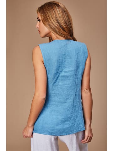 Le Monde du Lin Linnen top lichtblauw