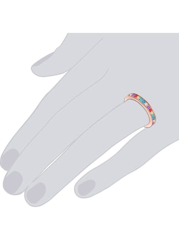 GLAMCODE Rosévergulde ring met Swarovski-kristallen