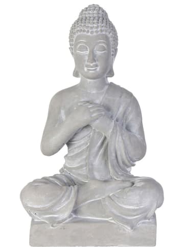 Ethnical Life Figurka dekoracyjna "Bouddha" w kolorze szarym - wys. 27 cm