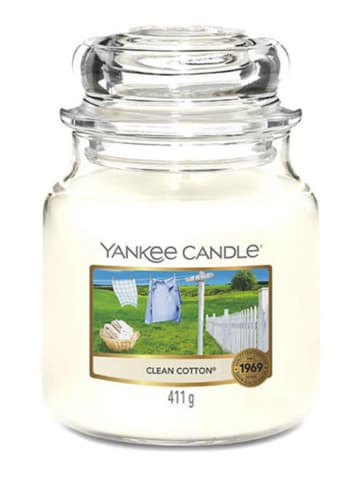 Yankee Candle Średnia świeca zapachowa - Clean Cotton - 411 g
