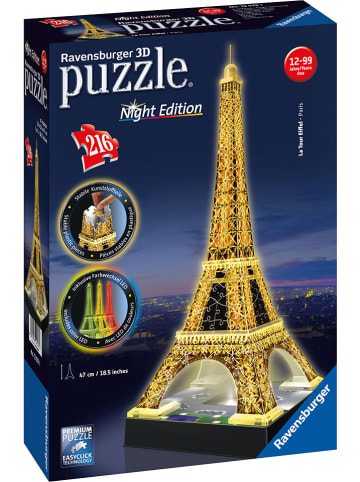 Ravensburger 216-delige 3D-puzzel "Eiffeltoren 's nachts" - vanaf 12 jaar