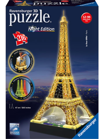 Ravensburger 216-delige 3D-puzzel "Eiffeltoren 's nachts" - vanaf 12 jaar