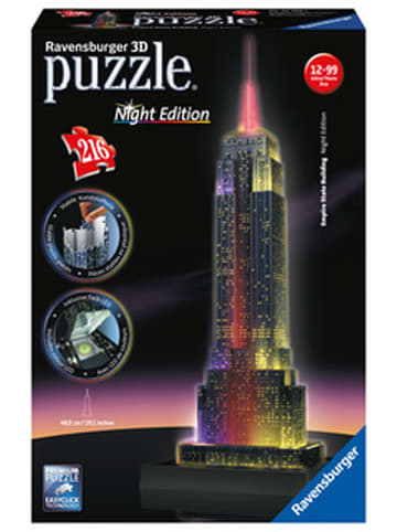 Ravensburger 216-delige 3D-puzzel "Empire State Building bij nacht" - vanaf 12 jaar