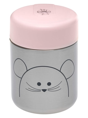 Lässig Thermobehälter "Little Chums Mouse" in Silber/ Rosa - 350 ml