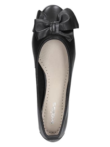 Wojas Leren ballerina's zwart