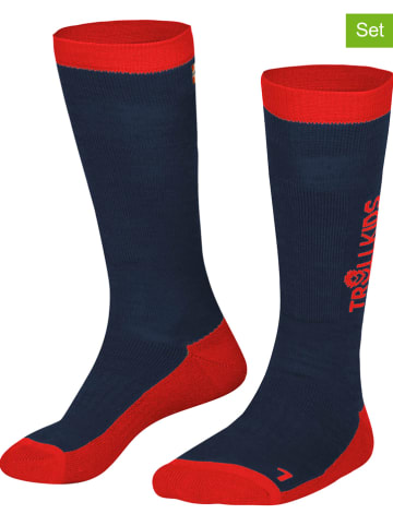 Trollkids 2er-Set: Ski-/ Snowboardsocken "Kids Ski" in Dunkelblau